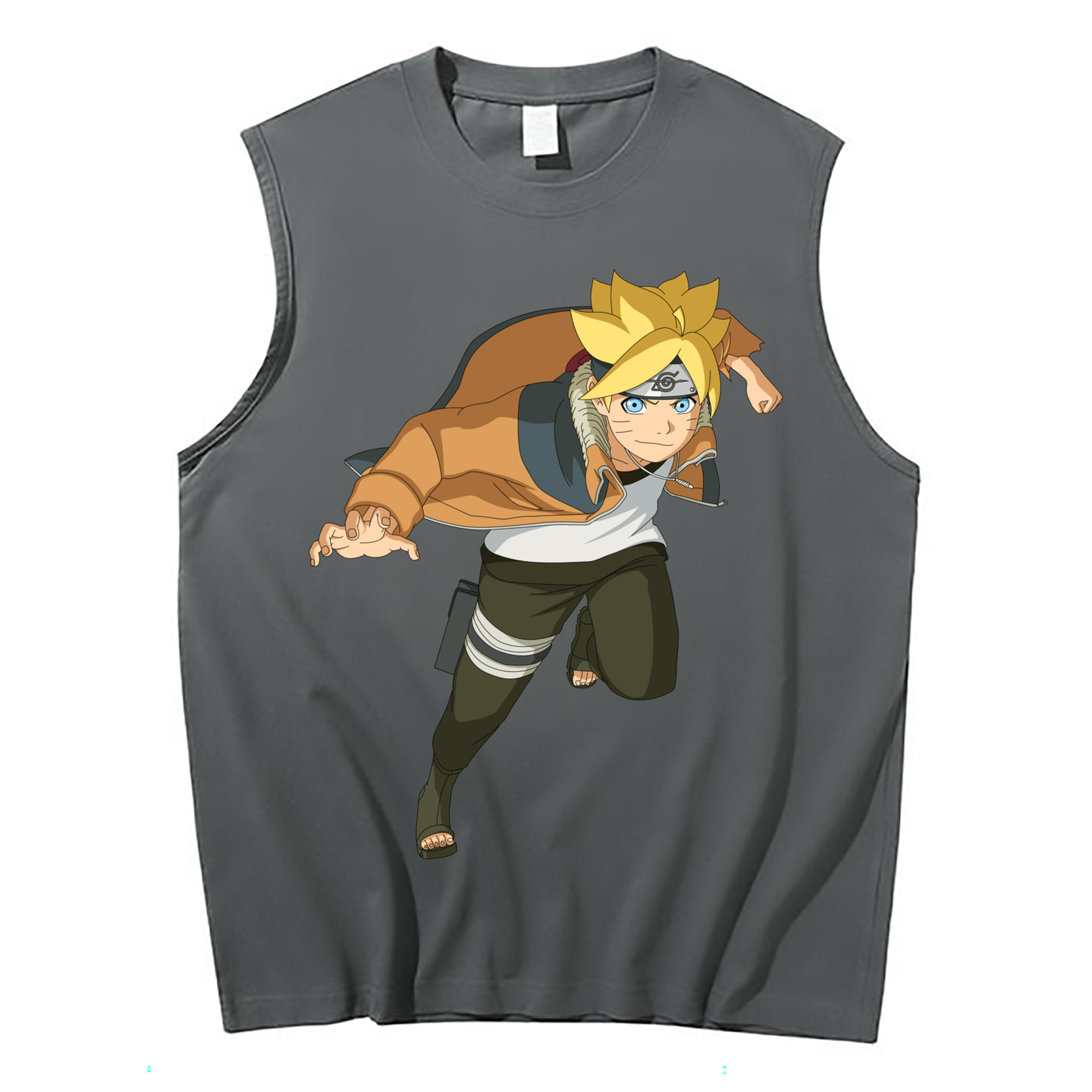 （画像用） NARUTO -ナルト- うずまき ナルト Uzumaki Naruto コットン100％タンクトップ（フロントプリント）